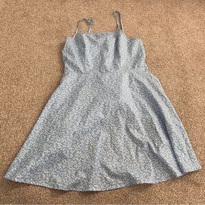 SHEIN Light Blue Floral Halter Dress